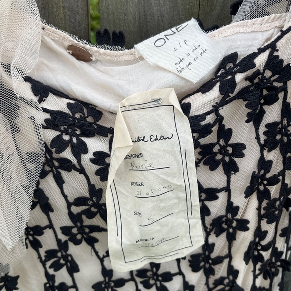 Free People Limited Edition Embroidered Tulle Maxi Dress – Black Floral on Ivory - Picture 3 of 9